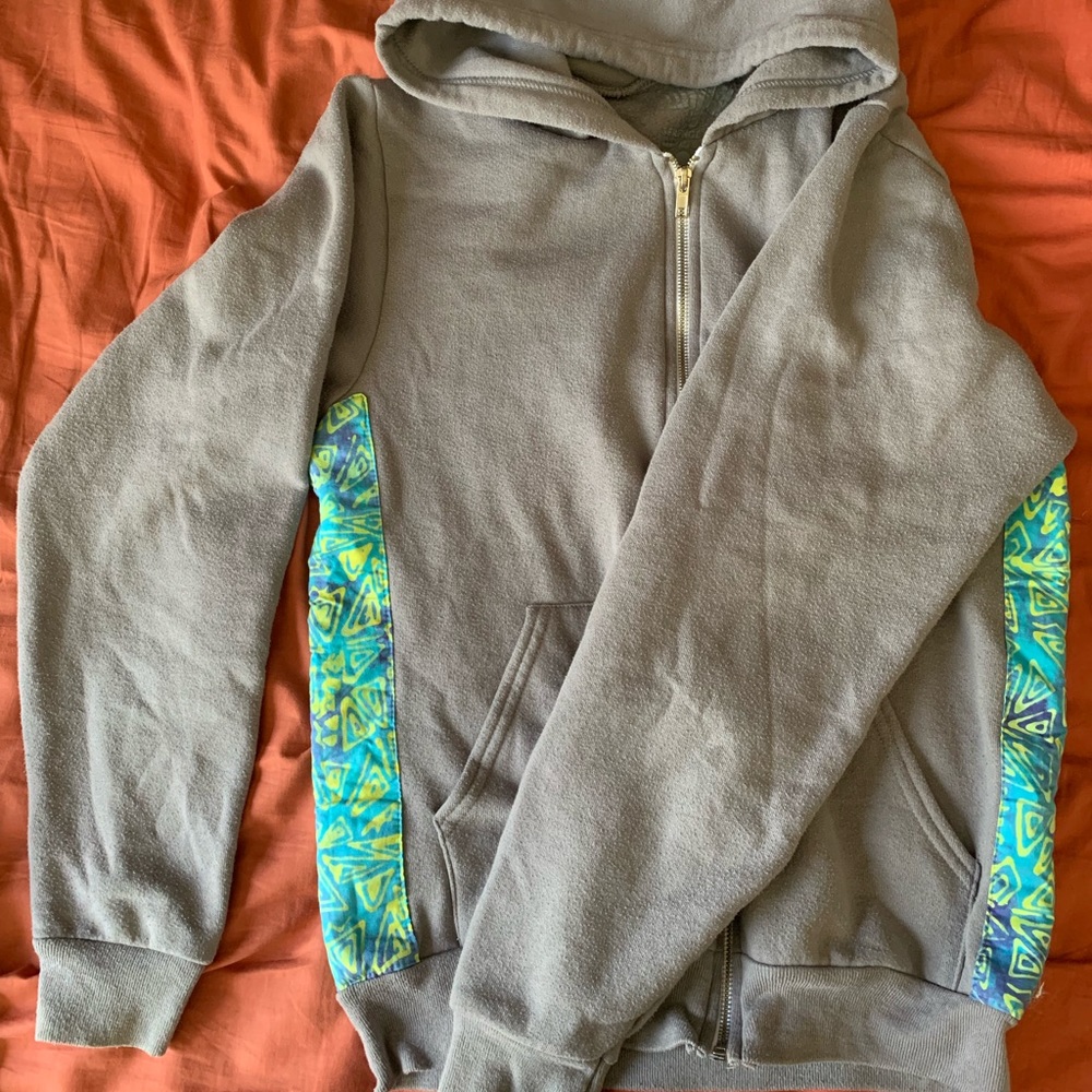 Serengetee patterned zip up hoodie